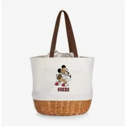 Buy ⭐ Disney Mickey Mouse NFL San Francisco 49Ers Canvas Willow Basket Tote ❤️