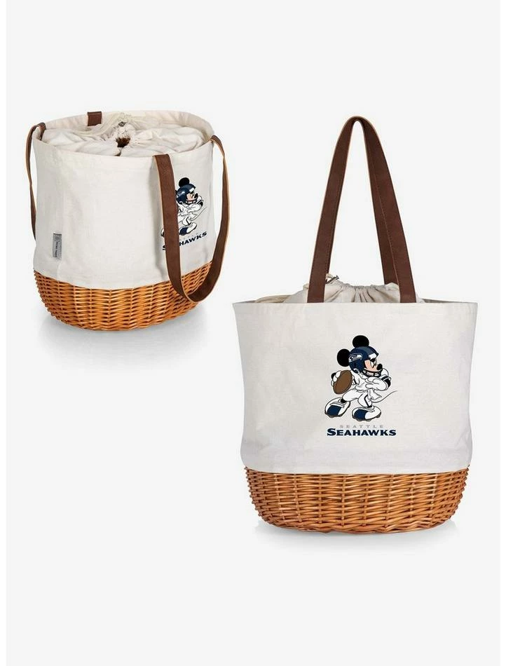 Promo ✨ Disney Mickey Mouse NFL Seattle Seahawks Canvas Willow Basket Tote 🔔 5 Promo ✨ Disney Mickey Mouse NFL Seattle Seahawks Canvas Willow Basket Tote 🔔 - Image 5