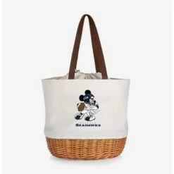 Promo ✨ Disney Mickey Mouse NFL Seattle Seahawks Canvas Willow Basket Tote 🔔