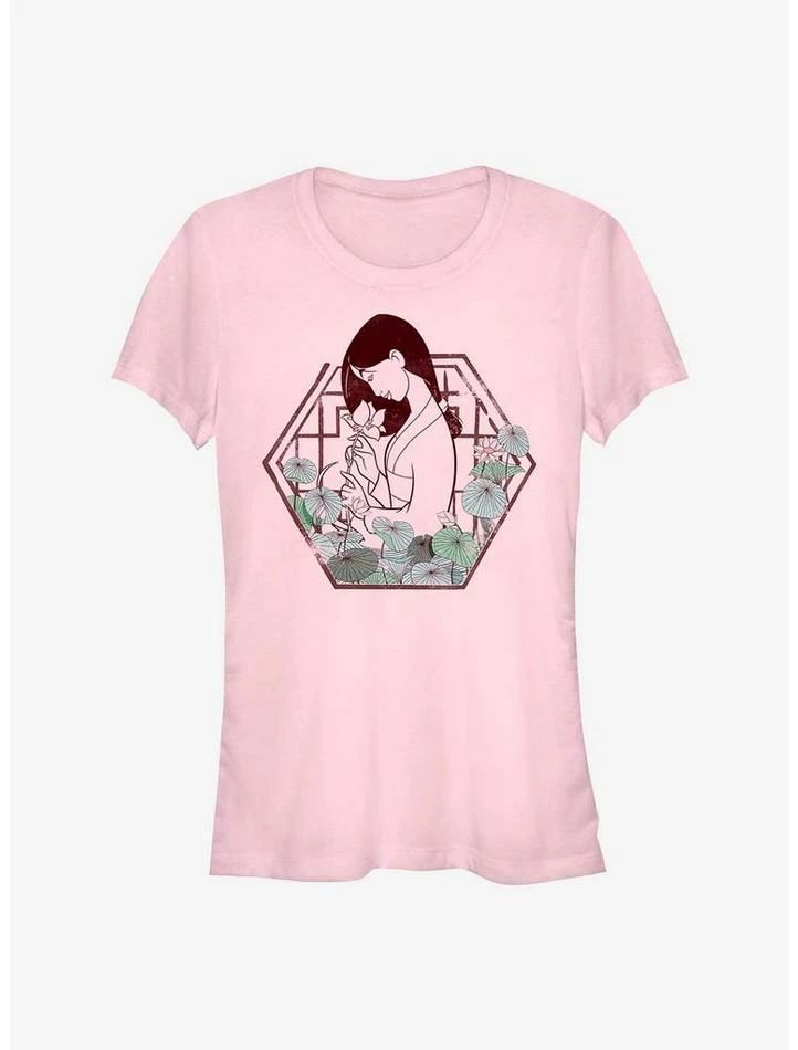 Outlet ✨ Disney Mulan Lotus Girls T-Shirt 👏 1 Outlet ✨ Disney Mulan Lotus Girls T-Shirt 👏