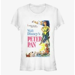 Outlet ⭐ Disney Peter Pan Vintage Poster 🎁 Girls T-Shirt 😀