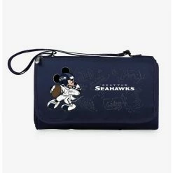Discount ❤️ Disney Mickey Mouse NFL Seattle Seahawks Outdoor Picnic Blanket 😉