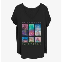 Best Pirce ✔️ Disney Princesses Fairytale Castles 👍 Girls T-Shirt Plus Size 🎉