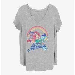 New ⌛ Disney The Little Mermaid Actual Mermaid Girls T-Shirt Plus Size 🎁