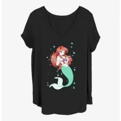 Promo ✨ Disney The Little Mermaid Anime Ariel 😀 Girls T-Shirt Plus Size 🔥