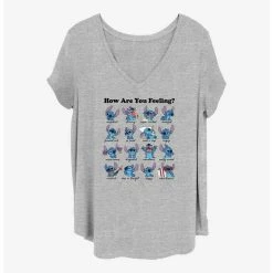 Best Pirce ✔️ Disney Lilo & Stitch Moods of Stitch ✔️ Girls T-Shirt Plus Size ⌛