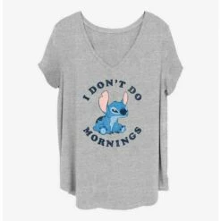 Best Sale 🔔 Disney Lilo & Stitch I Don't Do Mornings Girls T-Shirt Plus Size ✔️