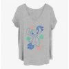 Best Pirce 👏 Disney Lilo & Stitch Tropical Stitch 🥰 Girls T-Shirt Plus Size ✔️