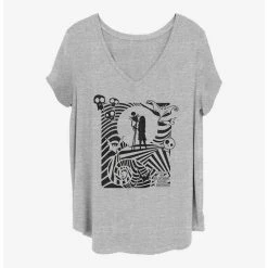 Outlet 🌟 Disney The Nightmare Before Christmas Jack and Sally Girls T-Shirt Plus Size 🌟