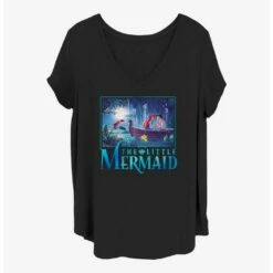 Discount ❤️ Disney The Little Mermaid Kiss The Girl 👍 Girls T-Shirt Plus Size ⌛