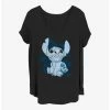 New 🌟 Disney Lilo & Stitch Floral Sketch 🔔 Girls T-Shirt Plus Size ❤️