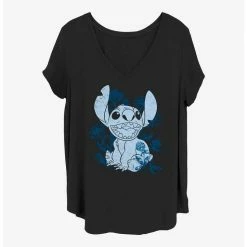 New 🌟 Disney Lilo & Stitch Floral Sketch 🔔 Girls T-Shirt Plus Size ❤️