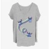 Outlet 🔥 Disney Lilo & Stitch Ribbon Stitches Girls T-Shirt Plus Size ❤️