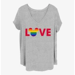 Promo 🧨 Disney Mickey Mouse Ears Logo Pride Girls T-Shirt Plus Size 🌟