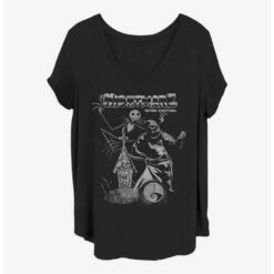 Best Pirce 🥰 Disney The Nightmare Before Christmas Jack and Boogie 👏 Girls T-Shirt Plus Size ❤️