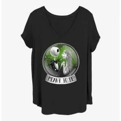 Coupon ✨ Disney The Nightmare Before Christmas Meant To Be Snow Globe Girls T-Shirt Plus Size 👍