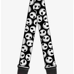Cheap ⌛ The Nightmare Before Christmas Jack Expressions Scattered Black Guitar Strap 🧨