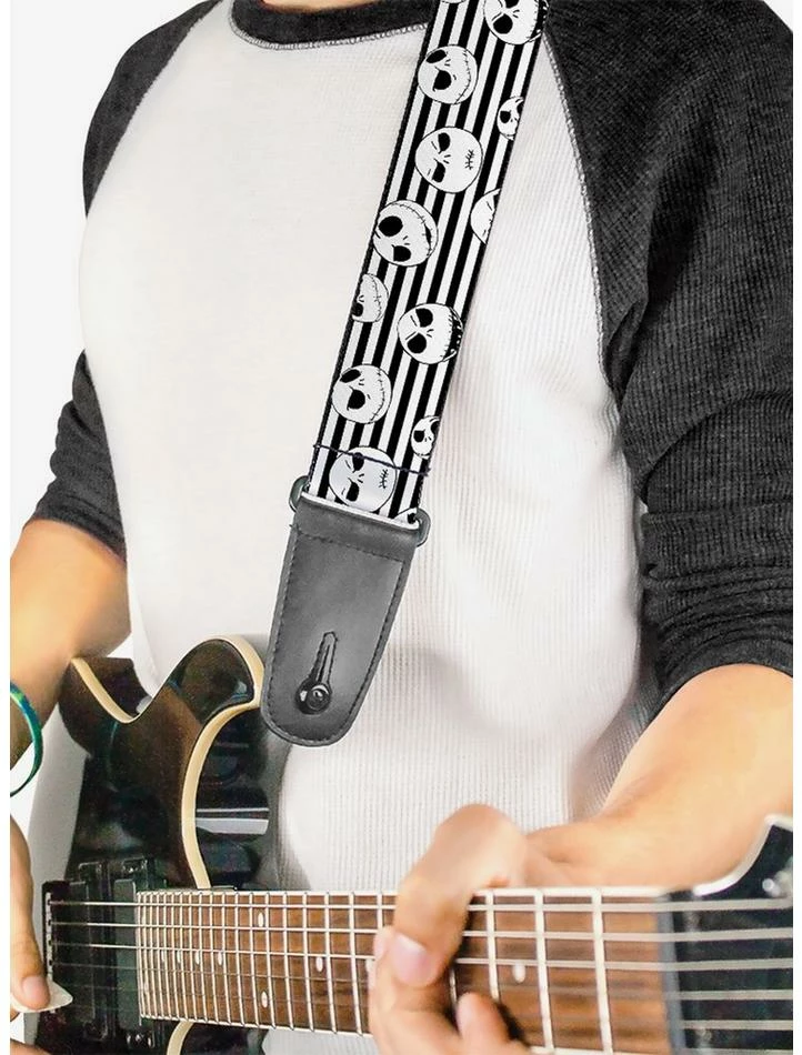 Top 10 π€© The Nightmare Before Christmas Jack Expressions Stripe White Black Guitar Strap π₯ 2 Top 10 π€© The Nightmare Before Christmas Jack Expressions Stripe White Black Guitar Strap π₯ - Image 2