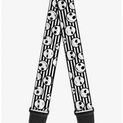 Top 10 π€© The Nightmare Before Christmas Jack Expressions Stripe White Black Guitar Strap π₯