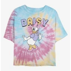 Deals 👍 Disney Daisy Duck Daisy Tie Dye Crop Girls T-Shirt ❤️
