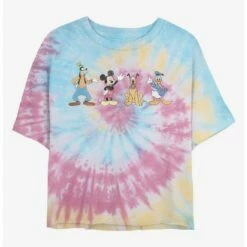Discount ⭐ Disney Mickey Mouse Disney Groupie Tie Dye Crop Girls T-Shirt 🥰