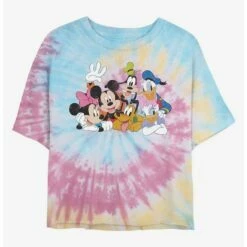 Flash Sale 🔔 Disney Mickey Mouse Friends Tie Dye Crop Girls T-Shirt 🎉