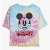 Wholesale 💯 Disney Mickey Mouse Heads Up Tie Dye Crop Girls T-Shirt 🧨