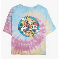 Deals 🌟 Disney Mickey Mouse Original Buddies Tie Dye Crop Girls T-Shirt ⌛