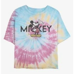 Buy ⭐ Disney Mickey Mouse Vintage Mickey Tie Dye Crop ⌛ Girls T-Shirt ✨