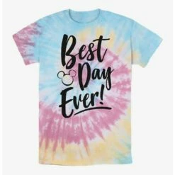 New ⭐ Disney Mickey Mouse Best Day Ever Tie Dye T-Shirt 💯