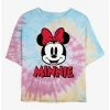 Wholesale ✔️ Disney Minnie Mouse Big Face Minnie Tie Dye Crop 🔥 Girls T-Shirt ⌛