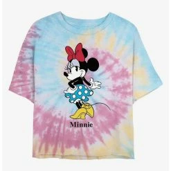 New 👍 Disney Minnie Mouse Minnie Skirt Tie Dye Crop Girls T-Shirt ⭐
