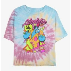 Cheap ⌛ Disney Aladdin Genie On Vacation Tie Dye Crop Girls T-Shirt 🎁