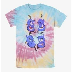 Cheap 🔔 Disney Aladdin Genie Faces Tie Dye T-Shirt ⭐