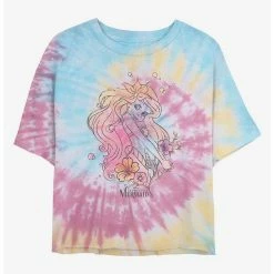 Cheapest 🧨 Disney The Little Mermaid Ariel Dream Tie Dye Crop Girls T-Shirt ⌛