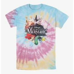 Coupon 👏 Disney The Little Mermaid Watercolor Mermaid Tie Dye T-Shirt ⭐