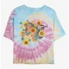 Best Pirce 💯 Disney Pocahontas Floral Princess Tie Dye Crop Girls T-Shirt 😍
