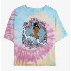Brand new 😍 Disney The Princess and the Frog Tiana Love Tie Dye Crop 💯 Girls T-Shirt ⭐