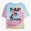 Cheapest ❤️ Disney Sleeping Beauty Aurora Nap Queen Tie Dye Crop Girls T-Shirt 🧨