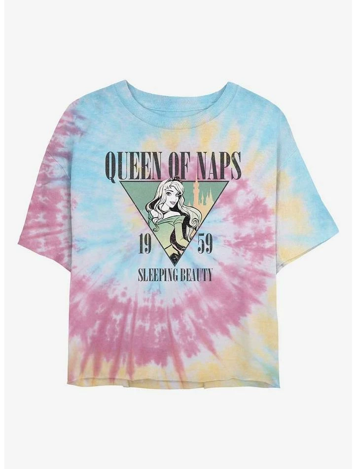 Wholesale 🎁 Disney Sleeping Beauty Queen of Naps Tie Dye Crop Girls T-Shirt 👏 1 Wholesale 🎁 Disney Sleeping Beauty Queen of Naps Tie Dye Crop Girls T-Shirt 👏