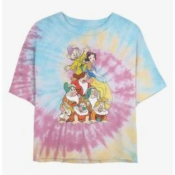 Best deal 😍 Disney Snow White and the Seven Dwarfs Squad Tie Dye Crop 👏 Girls T-Shirt ✨