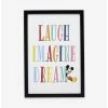 Wholesale 😍 Disney Mickey Mouse Colorful Laugh Imagine Dream Framed Wood Wall Decor 🔥