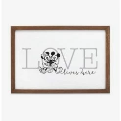 Cheapest ⭐ Disney Mickey Mouse Minnie Love Lives Here Wood Wall Decor 🛒