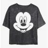 Top 10 🔥 Disney Mickey Mouse Big Face Mickey Mineral Wash Crop Girls T-Shirt ⭐