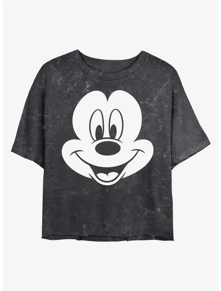 Top 10 🔥 Disney Mickey Mouse Big Face Mickey Mineral Wash Crop Girls T-Shirt ⭐ 1 Top 10 🔥 Disney Mickey Mouse Big Face Mickey Mineral Wash Crop Girls T-Shirt ⭐