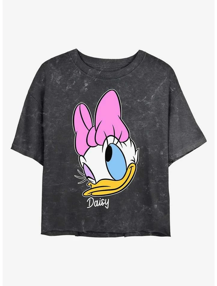 Wholesale 😀 Disney Mickey Mouse Daisy Big Face Mineral Wash Crop 👍 Girls T-Shirt ⌛ 1 Wholesale 😀 Disney Mickey Mouse Daisy Big Face Mineral Wash Crop 👍 Girls T-Shirt ⌛