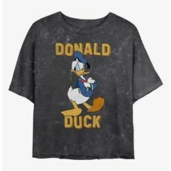 Brand new 🎉 Disney Mickey Mouse Donald Duck Mineral Wash Crop Girls T-Shirt 🌟