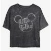 New 🎁 Disney Mickey Mouse Hello Folks Mineral Wash Crop Girls T-Shirt ✔️