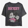 Flash Sale 🛒 Disney Mickey Mouse Jumbo Mickey Mineral Wash Crop Girls T-Shirt 😉