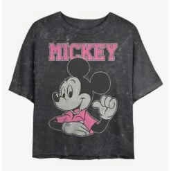 Flash Sale 🛒 Disney Mickey Mouse Jumbo Mickey Mineral Wash Crop Girls T-Shirt 😉